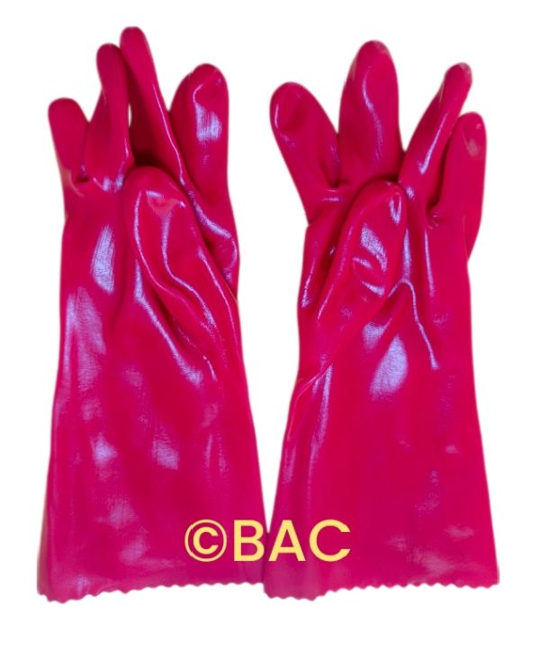 Gants en PVC rouge